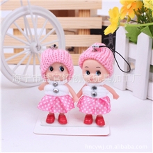 8cm迷糊娃娃批发厂家直销手机链饰品格子铺货源