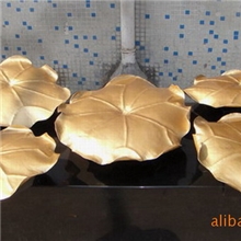 金属铁艺摆件/不锈钢荷叶类摆件/酒店软装金属工艺品