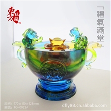 琉璃工艺品摆件，琉璃貔貅-福气满堂