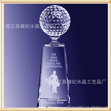 婧妃厂家【热销】水晶高尔夫奖杯奖牌水晶奖牌工艺品摆件定制