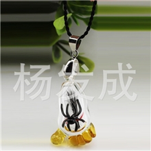 批发胎毛坠婴儿水晶纪念品水晶胎毛坠水晶吊知足长乐