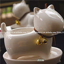 迷你动物花盆陶瓷花盆zakka喵星猫咪摆设萌物多肉植物盆栽0385