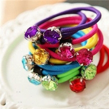 2元店特价批发简约闪亮大宝石发圈韩版发绳基础打底款单个价