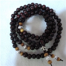 6mm8mm红檀木佛珠108颗藏银灵杵法器男士手珠厂家直销