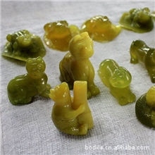 天然柠檬玉手工雕刻树袋熊等小动物各种各样半宝石材质