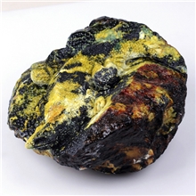 波迪拉天然俏色分色黄松石雕刻蜥蜴摆件宝石工艺品最佳室内摆件