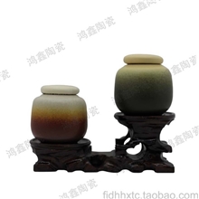 厂家批发鸿鑫陶瓷批发古陶茶叶罐普洱茶罐功夫茶具配套密封罐