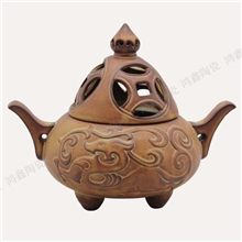 厂家批发薰香炉家居饰品檀香炉盘香器具鸿鑫陶瓷祥龙升财摆件