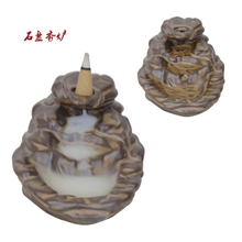 厂家批发家居饰品檀香炉盘香器具鸿鑫陶瓷石盘塔香观烟熏香炉