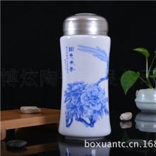 陶瓷杯保温国色天香陶瓷保温杯韶山市花牡丹双层保温杯厂家批发