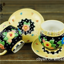 彩绘陶瓷餐具套装，外贸陶瓷批发，陶瓷盘子，陶瓷碗
