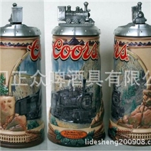 供应欧式啤酒杯创意个性礼品欧式啤酒杯浮雕带盖手绘风靡德