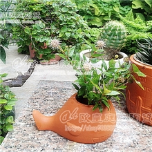 红陶/花盆/园艺小鲨鱼底洞/厂家直销