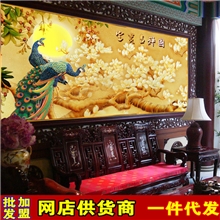 厂家批发精准印花十字绣孔雀开屏花开富贵孔雀吉祥系列丝线