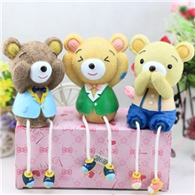 【厂家直销】树脂娃娃家居摆设田园风格家居装饰品三不熊吊脚