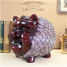 家居装饰品摆设高档树脂工艺品猪摆件吉祥纳福招财猪储蓄罐