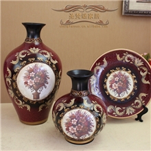 欧式陶瓷花瓶三件套家居时尚装饰品新房摆件结婚礼品SF93007