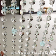 新款仿水晶隔断玄关珠帘装饰挂帘成品墙帘子超闪八角珠