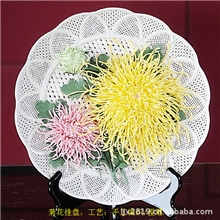 德化骏宇陶瓷工艺美术手工编织捏雕瓷花挂盘工艺礼品公司直销