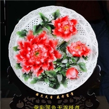 德化陶瓷工艺美术纯手工编织挂盘捏雕瓷花摆饰礼品工艺礼品公司