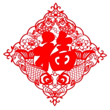 厂家直销福字绒布剪纸rlb003窗花春节用品21款可选49*49cm