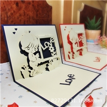 3D贺卡激光雕刻精美礼品手工制作新款上市立体纸雕love2
