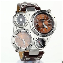 一件代发!EBAY热卖正品OULM男士时装运动手表指南针/温度计男表