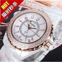 【佳时】一件代发时尚手表陶瓷表玫瑰金女表防水表现货