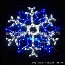 搜荷美装商场酒店圣诞美陈装饰道具60cm双色尖头雪花圣诞装饰