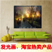 厂直批无框画家居单幅装饰画LED发光画欧式现代风格壁画