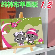 多彩多艺DIY数字油画风景人物卡通手绘装饰画1015纯棉布单画板
