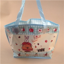 【特价批发】优质卡通无纺布纸袋手提+拉链礼品包（大号）