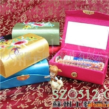 批发sb097双支装绣花口红盒刺绣化装盒首饰盒磁扣收纳盒女士