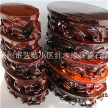 【批发实木底座】椭圆套十根雕可挖槽12070901