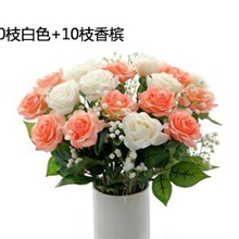 高仿真花保湿玫瑰单枝手感玫瑰信誉第一，质量保证，价格便宜