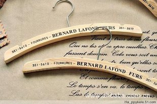 zakka英文复古做旧法文字母原木衣挂衣架裤架实木批发