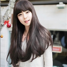 假发批发长卷发蓬松女生修脸圆脸大波浪齐假刘海jiafa实拍