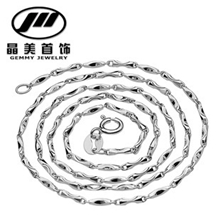 纯银饰品批发925纯银女款1.0元宝链项链镀白金30%银项链批发