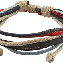 厂家低价促销新款日韩时尚编织手链颜色丰富麻绳手链量大从优