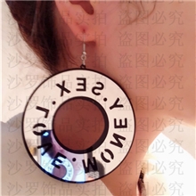 Plasticearrings圆形耳环荧光外贸双层耳环时尚