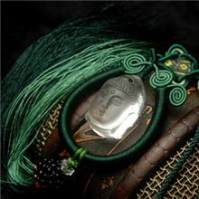 丰华珠宝顶级白水晶大自在佛汽车挂件佛首挂件安神化煞保平安