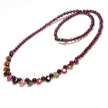 晶尚尊天然水晶纯天然碧玺项链水滴彩色经典款公主链