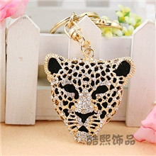 酷熙饰品时尚创意精美豹子头水钻汽车钥匙扣创意男士女士韩国进口