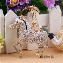 酷熙饰品镶水钻星座生肖马钥匙扣包包挂饰汽车钥匙扣男士创意礼物