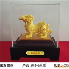 绒沙金貔貅/招财摆件/金银铜制造/433聚财貔貅