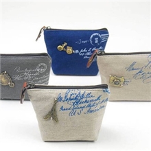 6345韩国文具批发蓝果怀旧经典布艺零钱包铁塔4款JDLQ-205