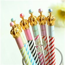 8145【居士新款】新彩条小清新皇冠中性笔签字笔0.5mm日韩文具