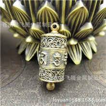 藏饰批发尼泊尔工艺转经筒吊坠纯铜嘎乌盒吊坠项坠带转动轴承