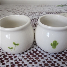 小芽儿缸形迷你小花盆混装日式花器zakka创意花盆新款预售