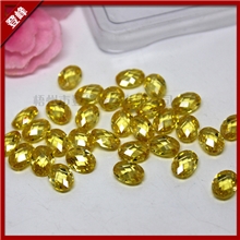 供应饰品配件梧州合成宝石金黄色蛋形椭圆形锆石加工批发A-AAAAA